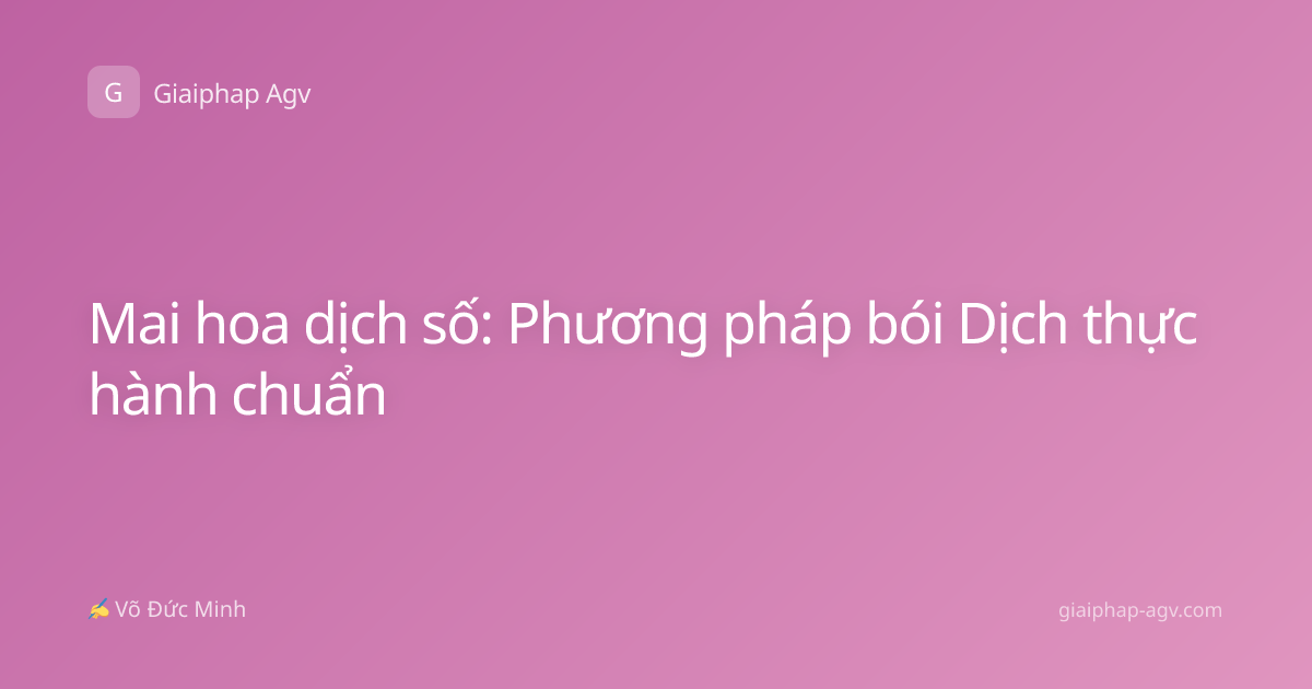 Mai hoa dịch số: Phương pháp bói Dịch thực hành chuẩn